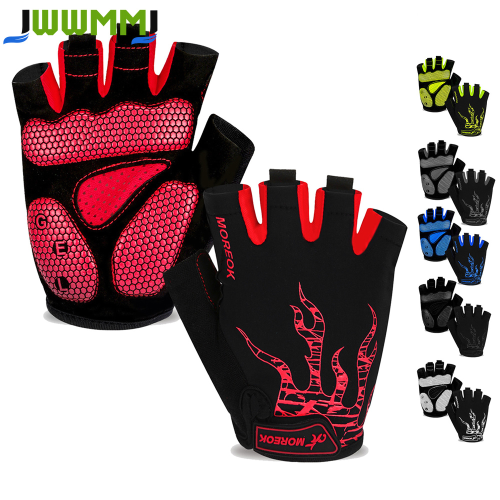 Workout Glove Gym - ถุงมือปั่นจักรยาน 1 คู่, ถุงมือปั่นจักรยานแบบครึ่งนิ้ว สำหรับจักรยานถนน/จักรยานเสือภูเขา/ปั่นจักรยาน/ออกกำลังกาย/ขี่มอเตอร์ไซค์/ฟิตเนส/ฝึกซ้อม/กิจกรรมกลางแจ้ง