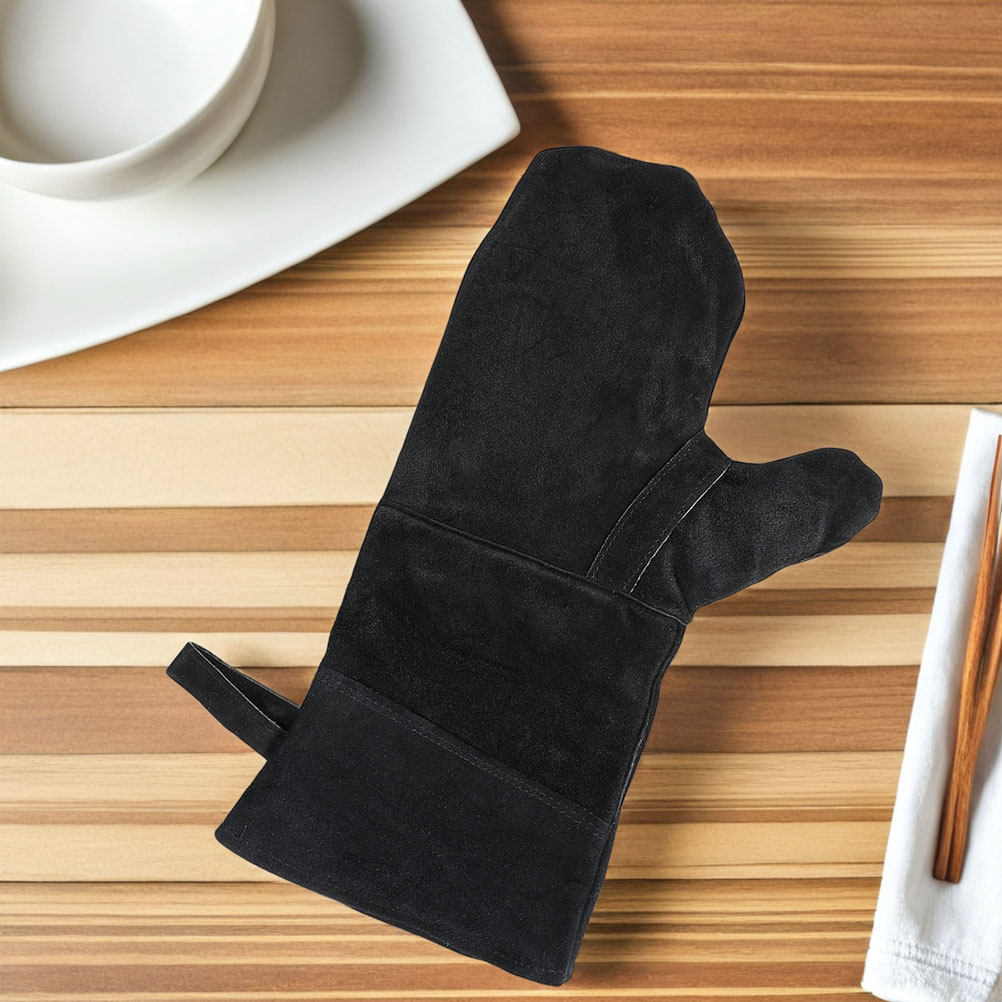 Heat Resistant Glove - ถุงมือกันความร้อนสีดำ 3 ชิ้น สำหรับเตาอบ ไมโครเวฟ ป้องกันความร้อนสำหรับการย่าง