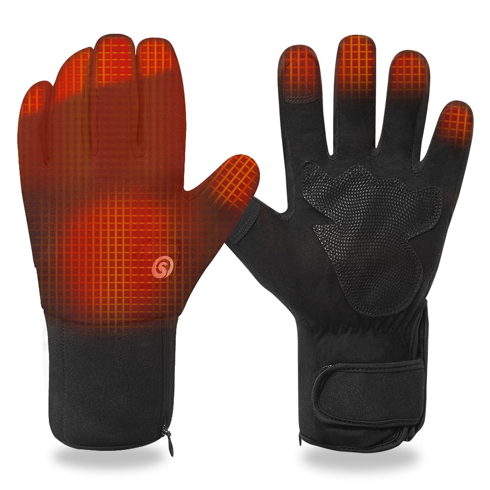 Ski Glove Waterproof - ถุงมือทำความร้อนไฟฟ้าฤดูหนาวพร้อมแบตเตอรี่ที่อุ่นด้วยมือถุงมือให้ความร้อนมอเตอร์ไซด์หน้าจอสัมผัสกันน้ำถุงมือขี่จักรยาน