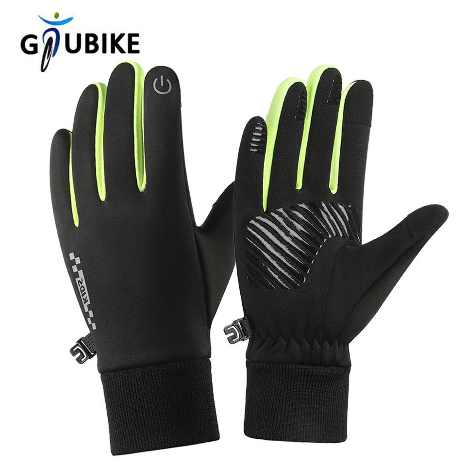 Ski Glove Waterproof - GTUBIKE ถุงมือเด็กหน้าจอสัมผัสขี่จักรยานกลางแจ้งกีฬาฤดูหนาวที่อบอุ่นวิ่งสกีถุงมือกันน้ํากันลมชายหญิง