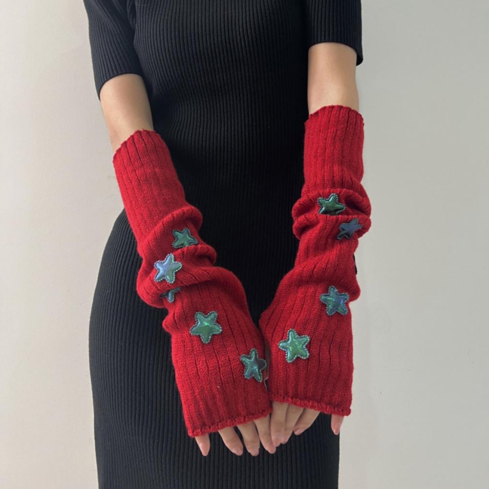 ถุงมือถักลายดาวสำหรับผู้หญิง ฤ - Fingerless Glove Knit บทวิจารณ์และราคา