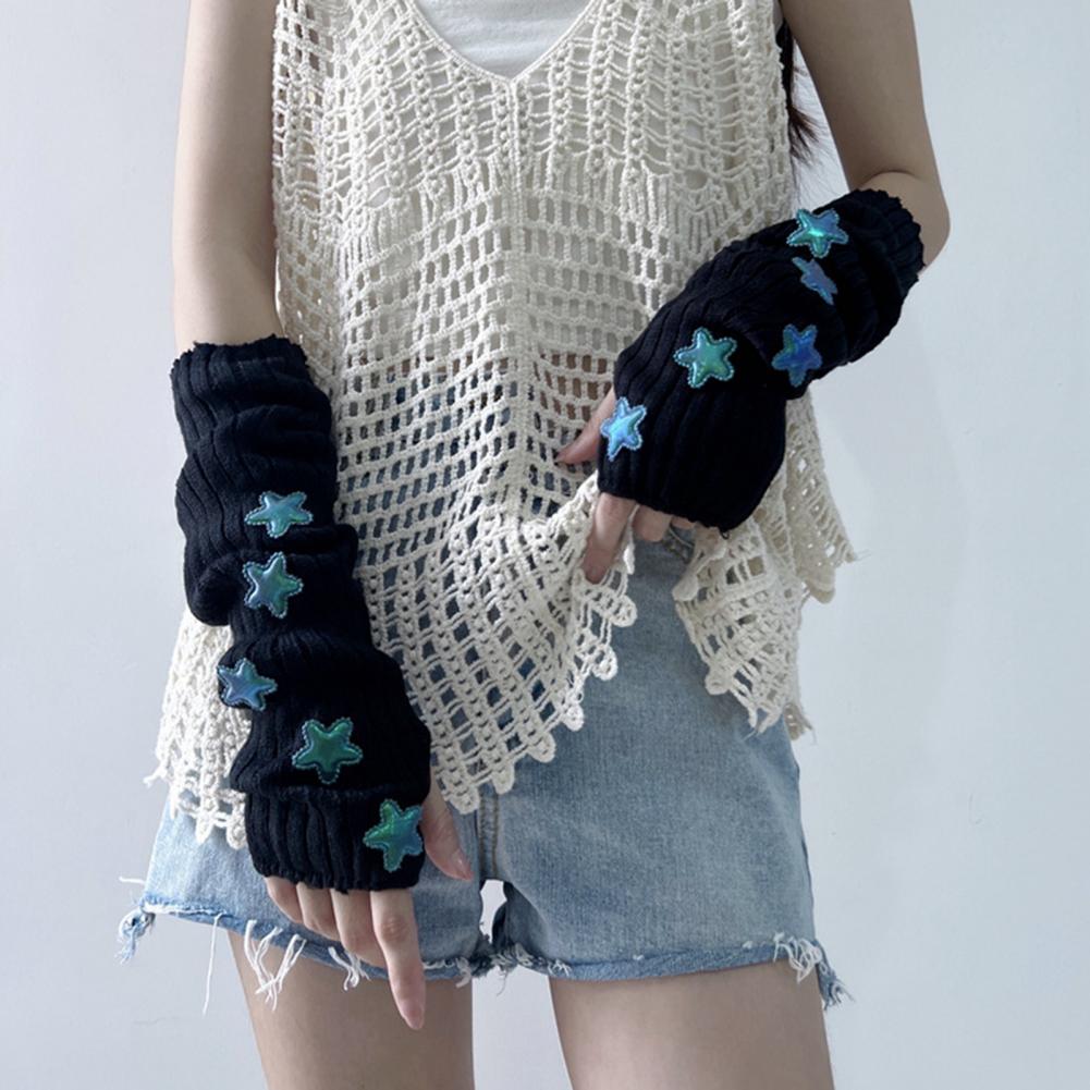 ถุงมือถักลายดาวสำหรับผู้หญิง ฤ - Fingerless Glove Knit บทวิจารณ์และราคา