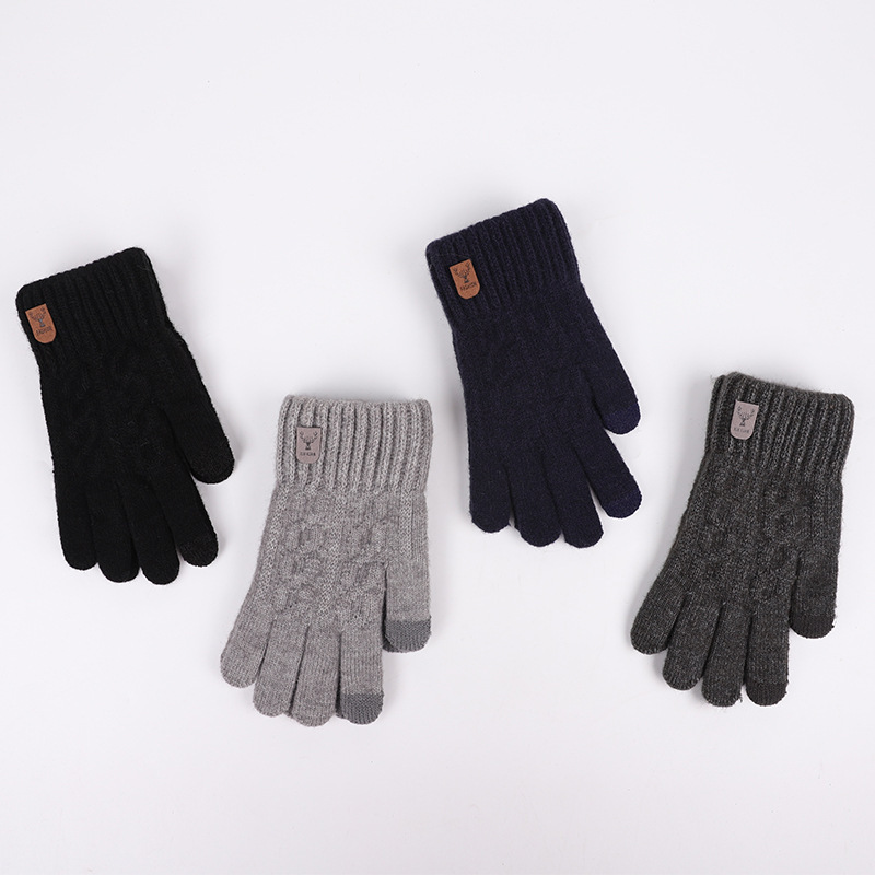 ถุงมือผู้ชายสำหรับฤดูหนาว ถักจ - Wool Glove Lined บทวิจารณ์และราคา