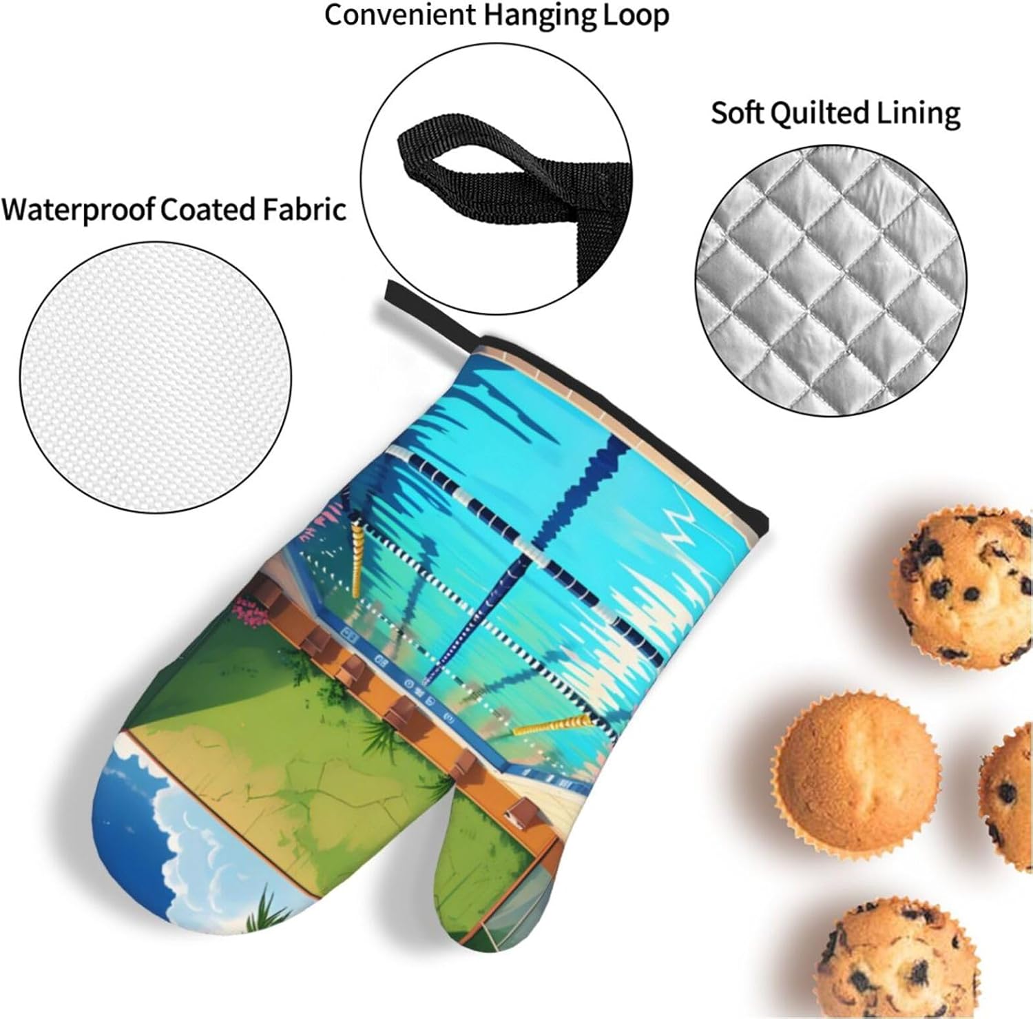 ถุงมือกันความร้อนซิลิโคนลายฟลา - Oven Mitt Silicone บทวิจารณ์และราคา